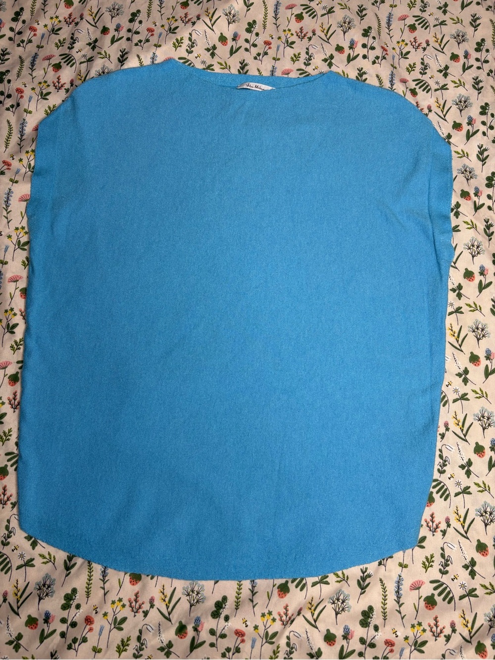Vila Milano Blue Short Sleeve Sweater Size Small